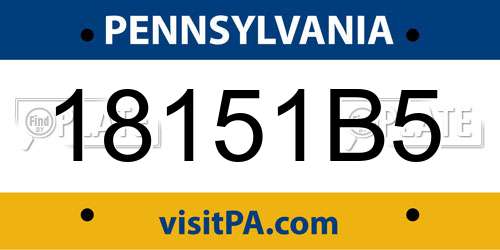 18151B5 Pennsylvania License Plate