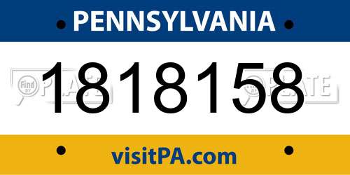 1818158 Pennsylvania License Plate