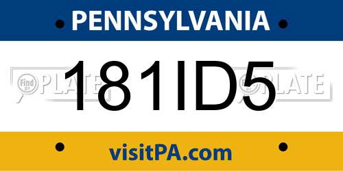 181ID5 Pennsylvania License Plate