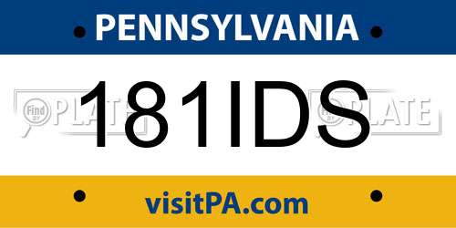 181IDS Pennsylvania License Plate