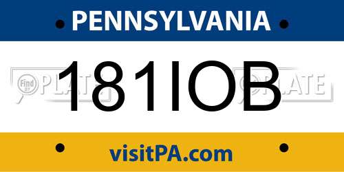 181IOB Pennsylvania License Plate