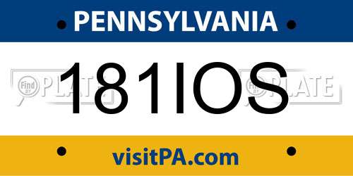 181IOS Pennsylvania License Plate