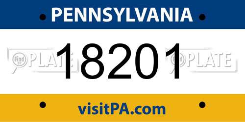 18201 Pennsylvania License Plate