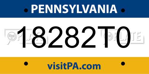 18282T0 Pennsylvania License Plate