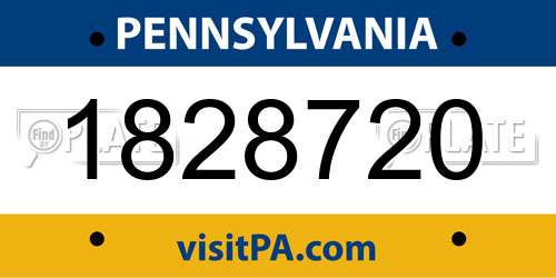 1828720 Pennsylvania License Plate