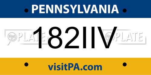 182IIV Pennsylvania License Plate