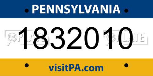 1832010 Pennsylvania License Plate