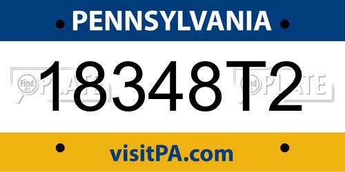 18348T2 Pennsylvania License Plate