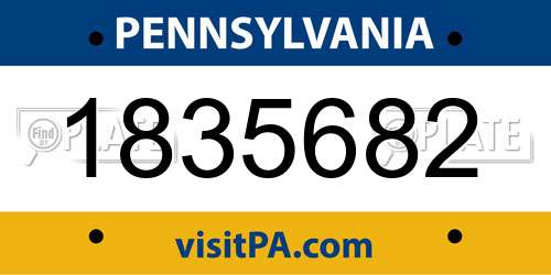 1835682 Pennsylvania License Plate