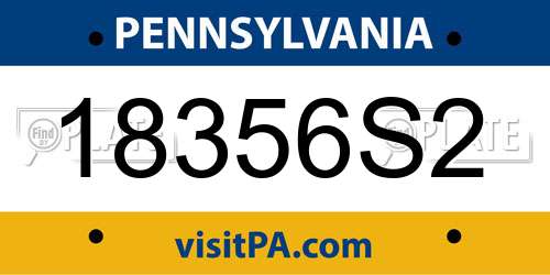 18356S2 Pennsylvania License Plate