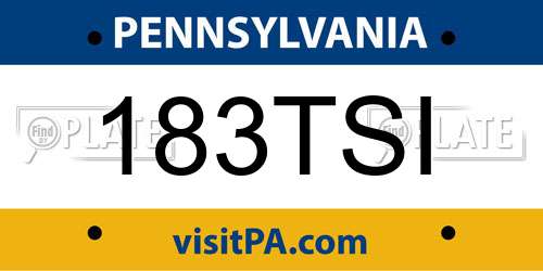183TSI Pennsylvania License Plate
