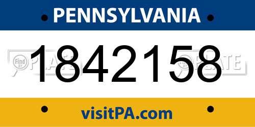 1842158 Pennsylvania License Plate