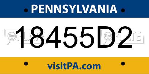 18455D2 Pennsylvania License Plate