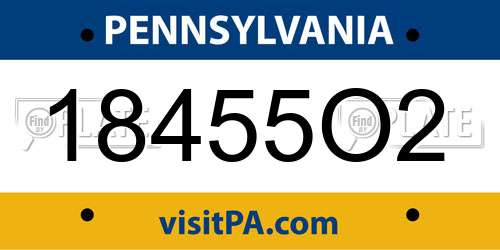 18455O2 Pennsylvania License Plate