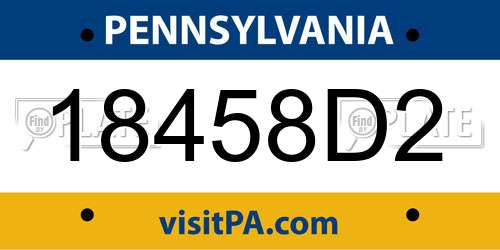 18458D2 Pennsylvania License Plate
