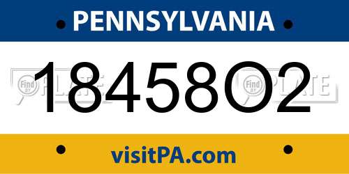 18458O2 Pennsylvania License Plate