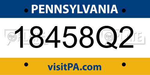 18458Q2 Pennsylvania License Plate