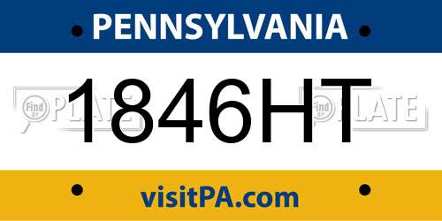 1846HT Pennsylvania License Plate