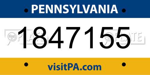 1847155 Pennsylvania License Plate