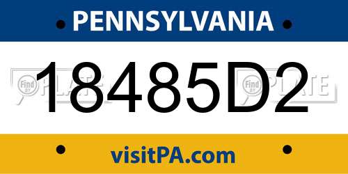 18485D2 Pennsylvania License Plate