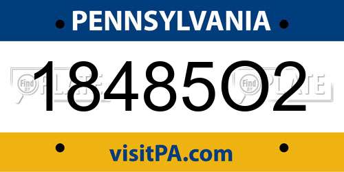 18485O2 Pennsylvania License Plate
