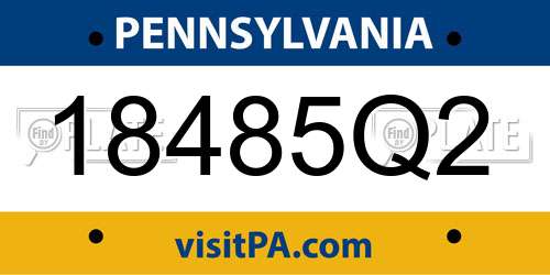 18485Q2 Pennsylvania License Plate