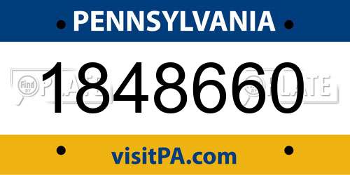 1848660 Pennsylvania License Plate