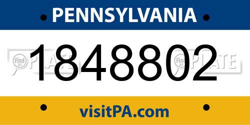 1848802 Pennsylvania License Plate