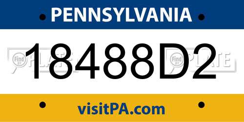18488D2 Pennsylvania License Plate