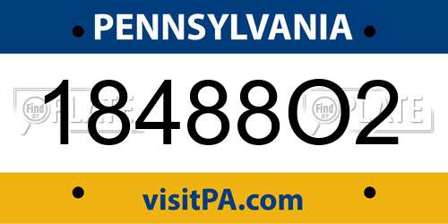 18488O2 Pennsylvania License Plate