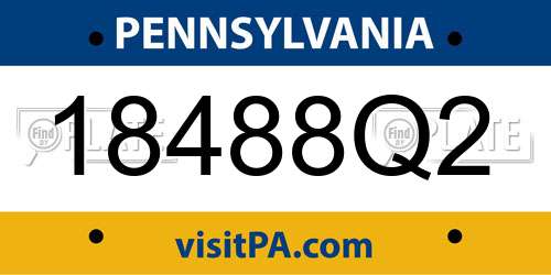 18488Q2 Pennsylvania License Plate