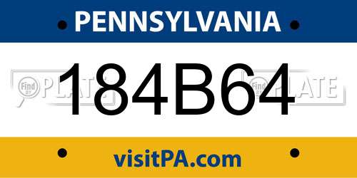 184B64 Pennsylvania License Plate