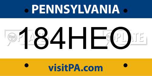 184HEO Pennsylvania License Plate