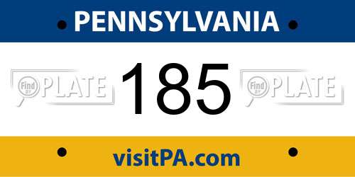 185 Pennsylvania License Plate