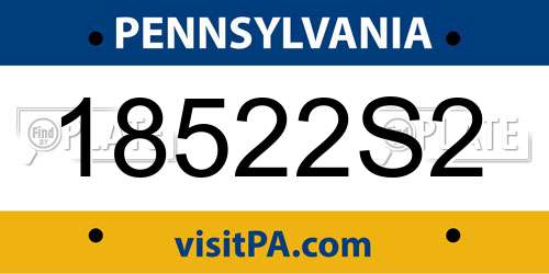 18522S2 Pennsylvania License Plate