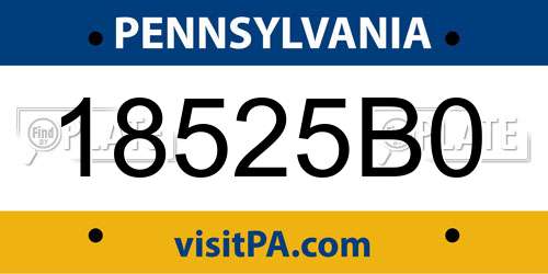 18525B0 Pennsylvania License Plate