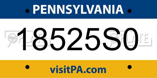 18525S0 Pennsylvania License Plate