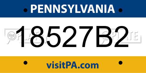 18527B2 Pennsylvania License Plate