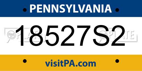 18527S2 Pennsylvania License Plate