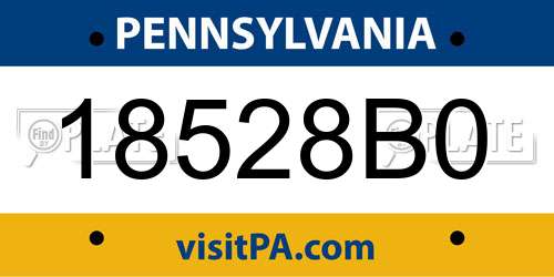 18528B0 Pennsylvania License Plate