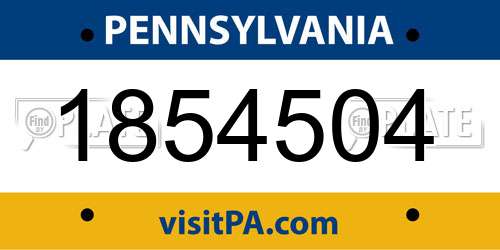 1854504 Pennsylvania License Plate