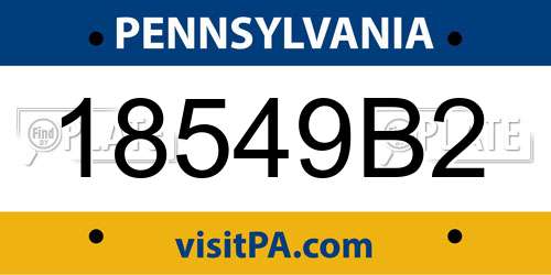 18549B2 Pennsylvania License Plate