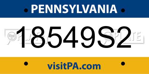 18549S2 Pennsylvania License Plate