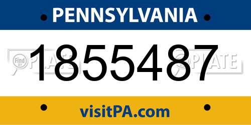 1855487 Pennsylvania License Plate