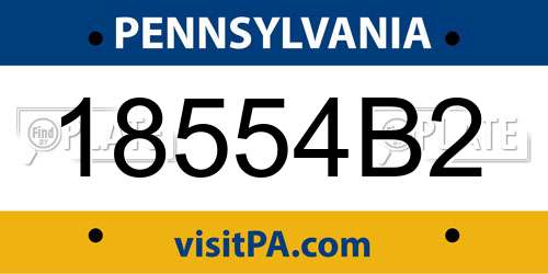 18554B2 Pennsylvania License Plate