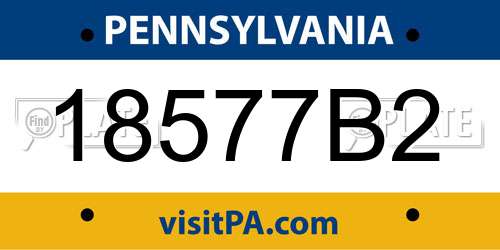 18577B2 Pennsylvania License Plate