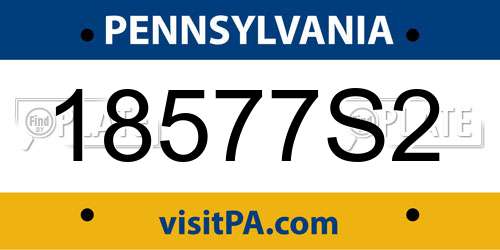18577S2 Pennsylvania License Plate