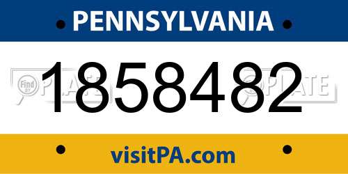 1858482 Pennsylvania License Plate