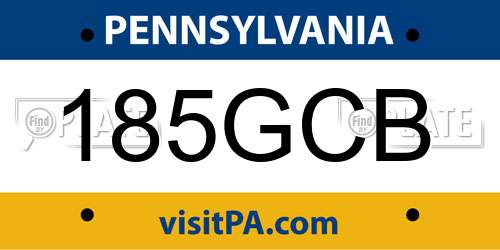 185GCB Pennsylvania License Plate