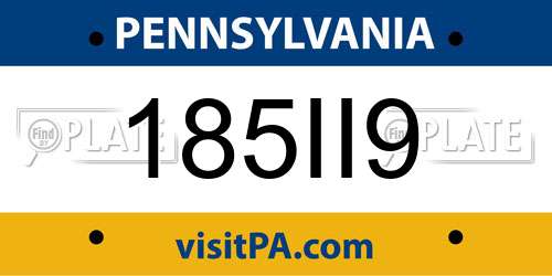 185II9 Pennsylvania License Plate
